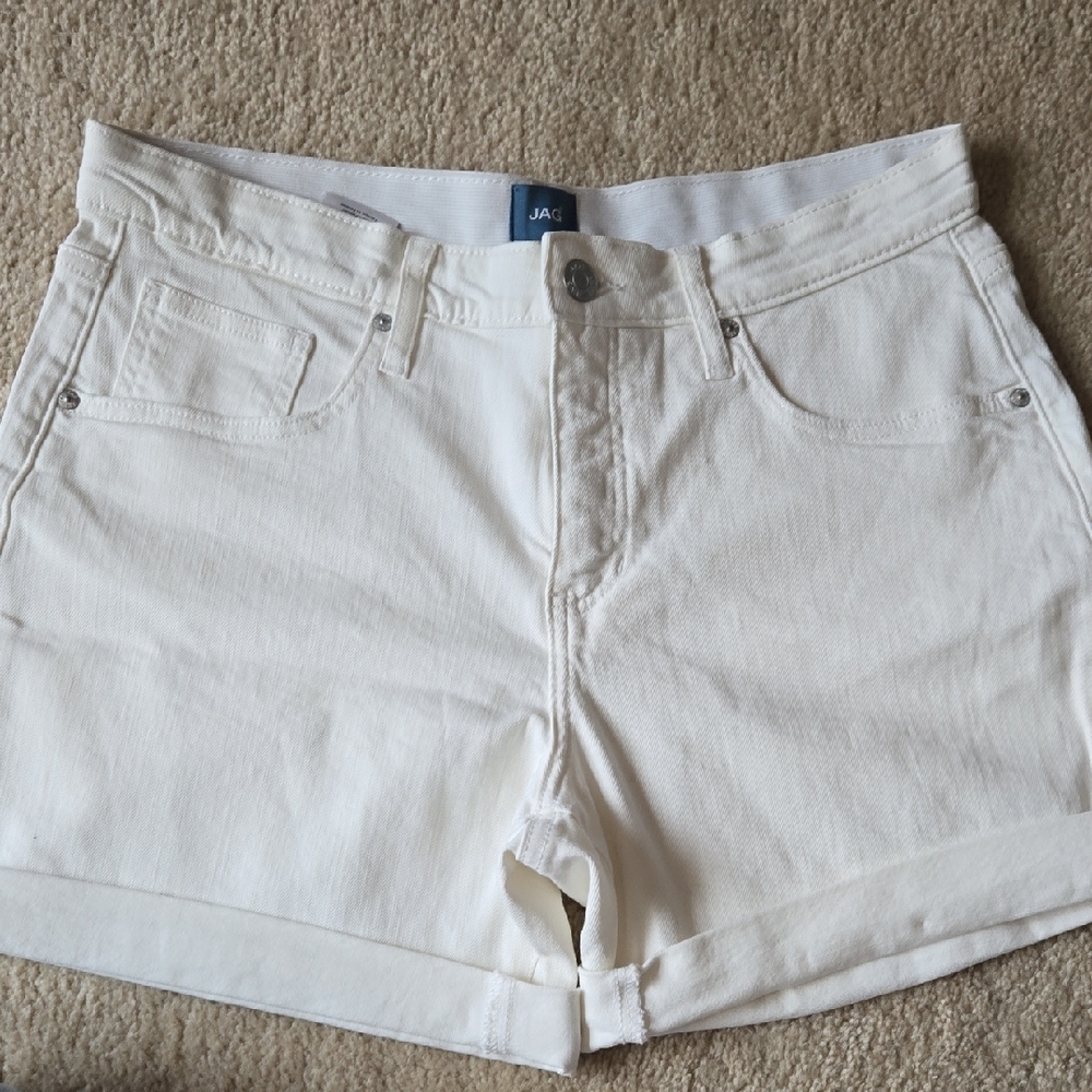 Jag Jeans Off White Denim Cuffed Shorts
